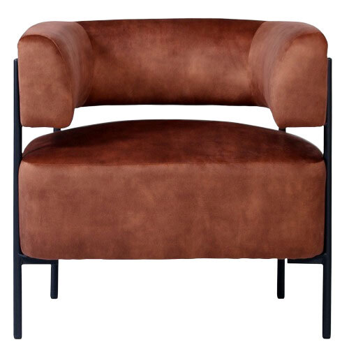 Teo Chair - Mottled Velvet Copper Brown