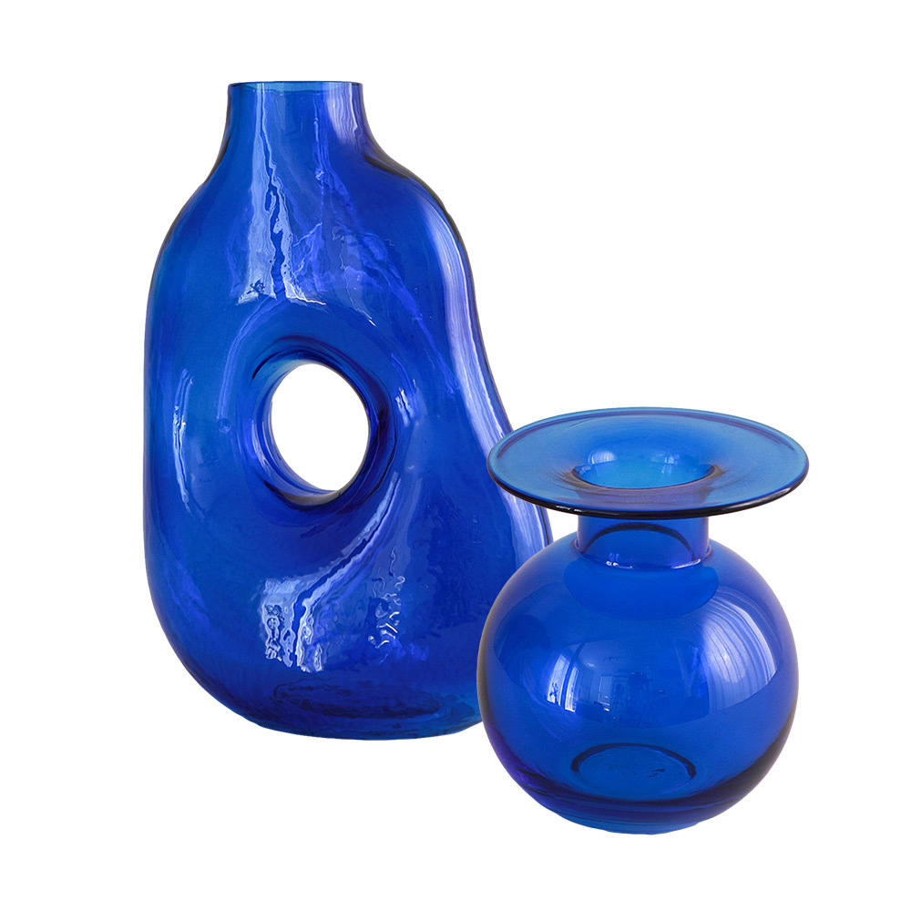 Blue Glass Vessels - Set of 2