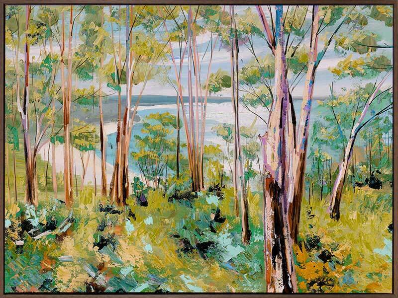 Through the Trees - Walnut Box Frame Canvas - 60x90 - Landscape