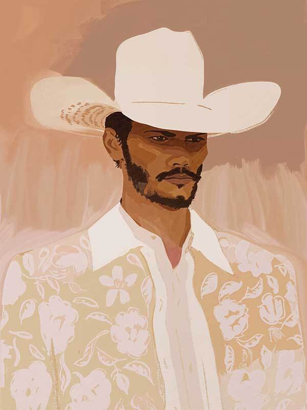 Cowboy Clay Canvas Art Print