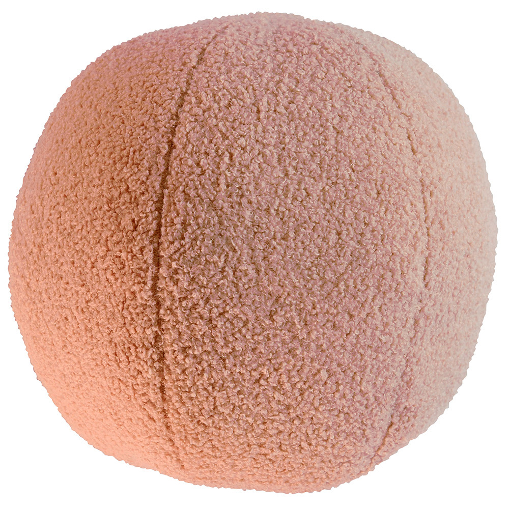 Blush Pink Boucle Ball Cushion