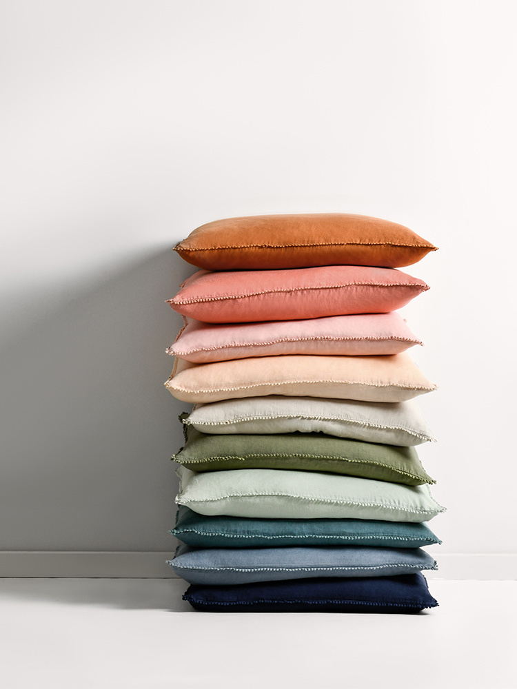 Khaki Oversize Linen Cushion - 60x60cm