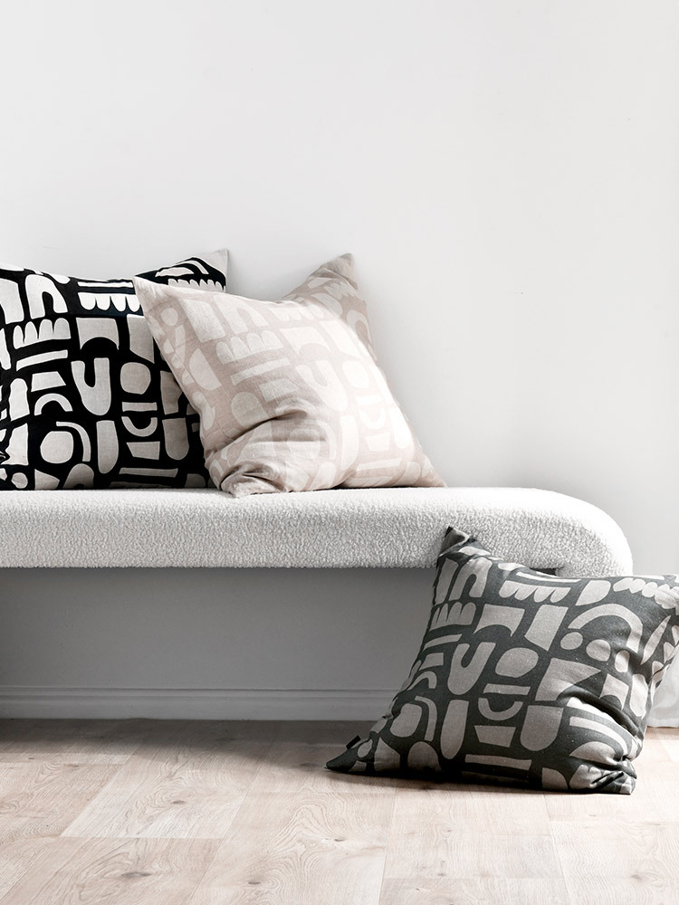 Colliding Grey Linen Cushion - 60x60cm