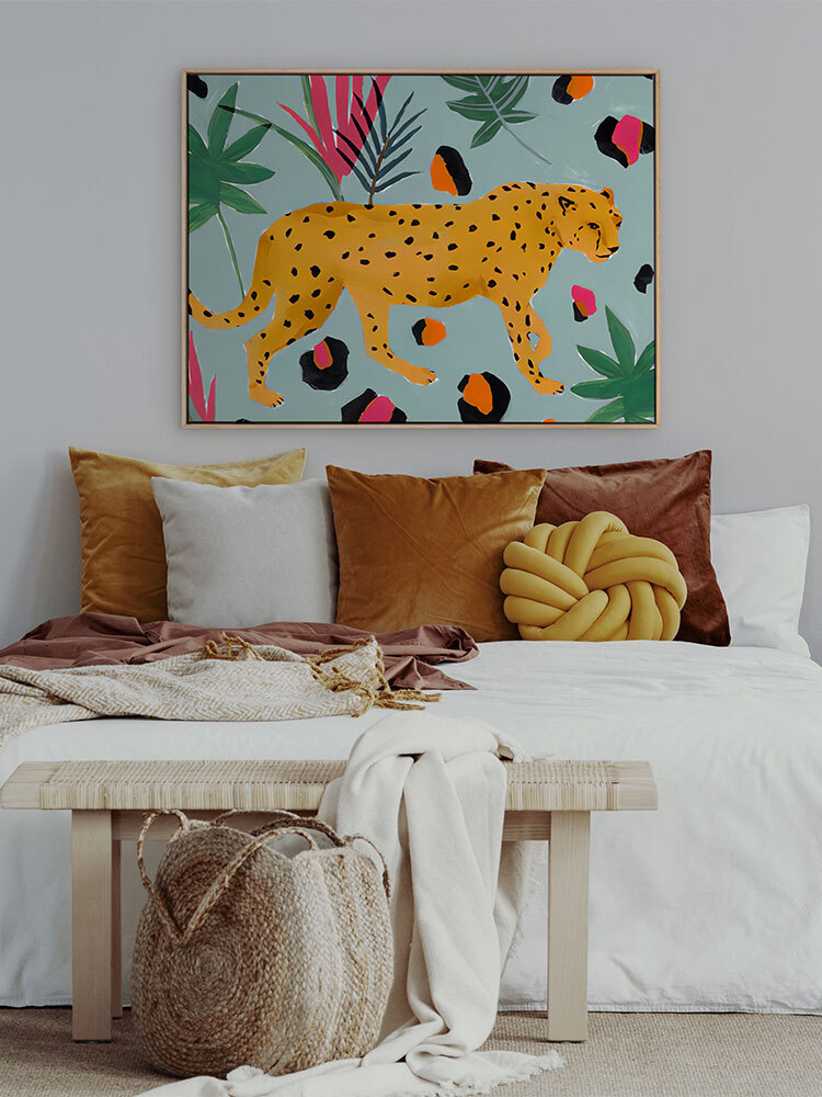 Walking Cheetah Canvas Art Print