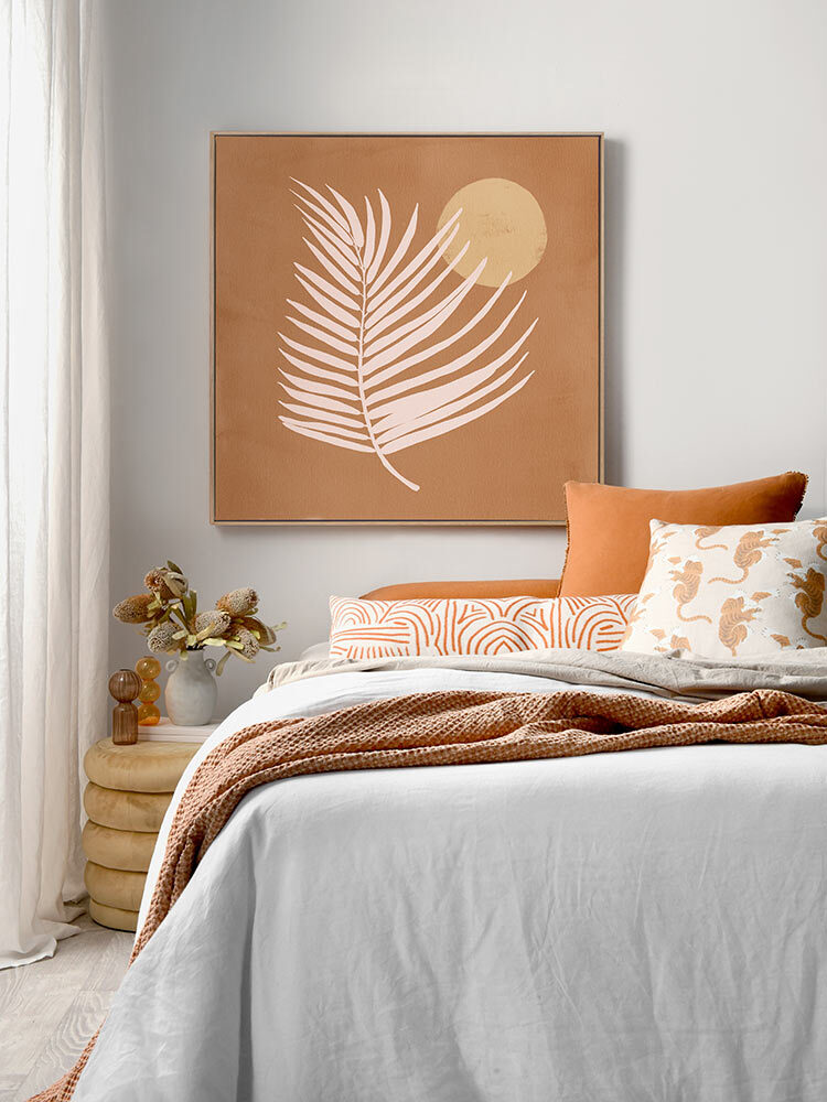 Sunrise Palm Bronze Canvas Art Print