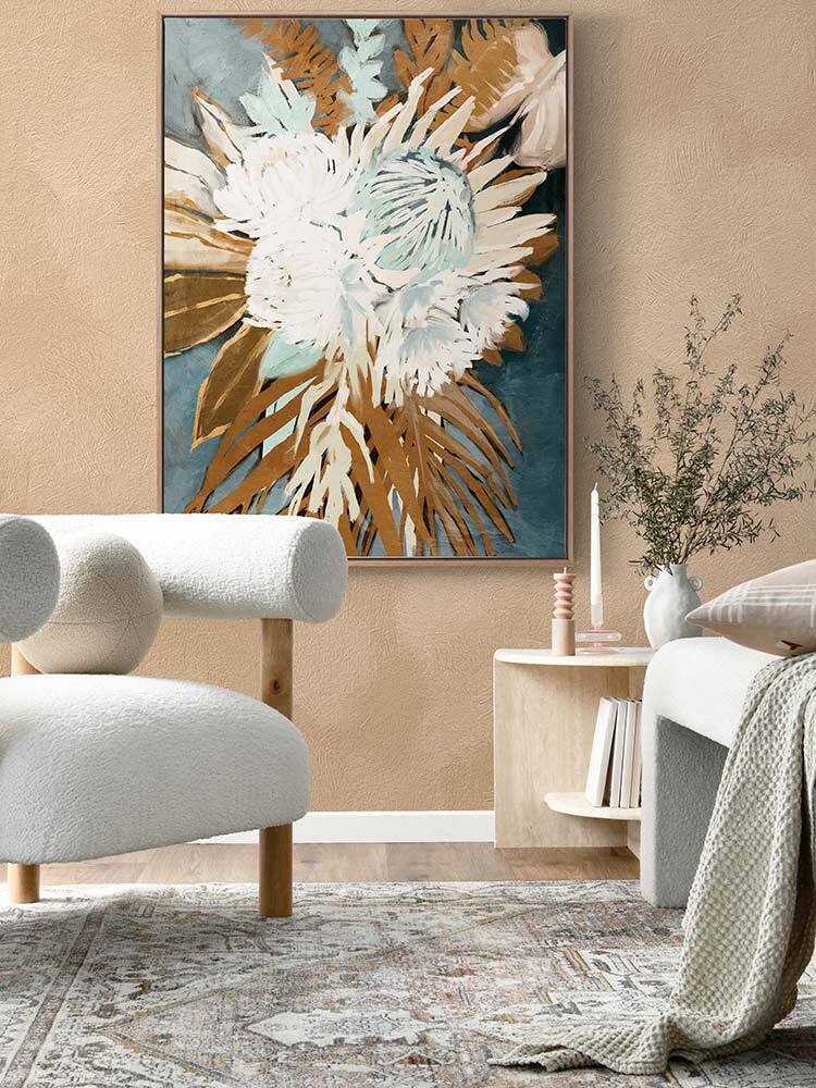 Muted Protea Plant Canvas Art Print