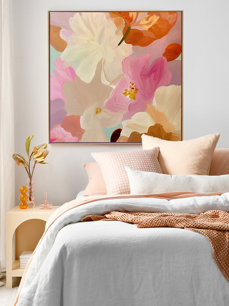 Blushing Hibiscus Canvas Art Print