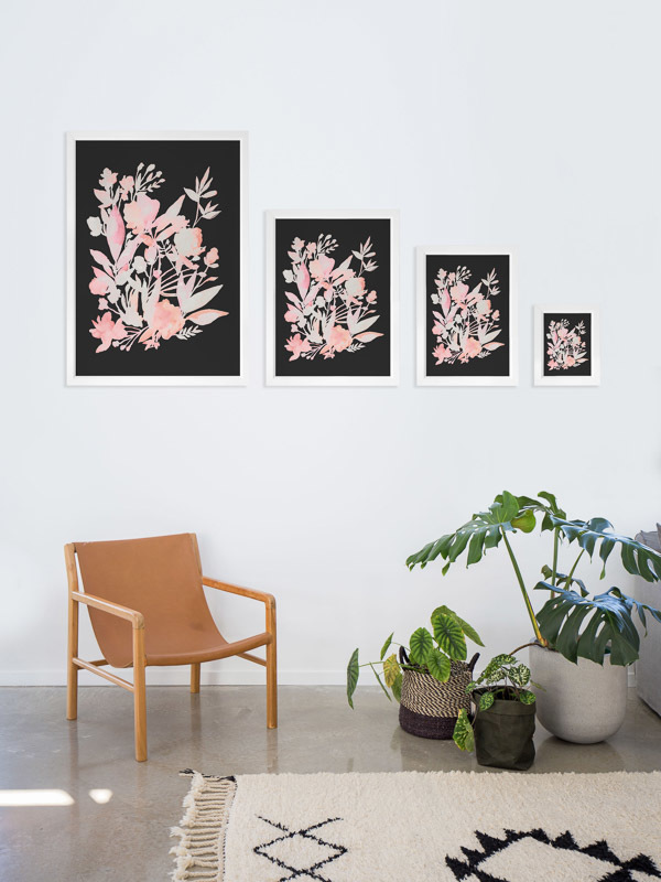Apricot Wildflowers Poster