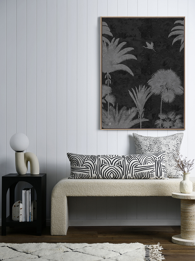 Shadow Palms Black and White III Canvas Art Print