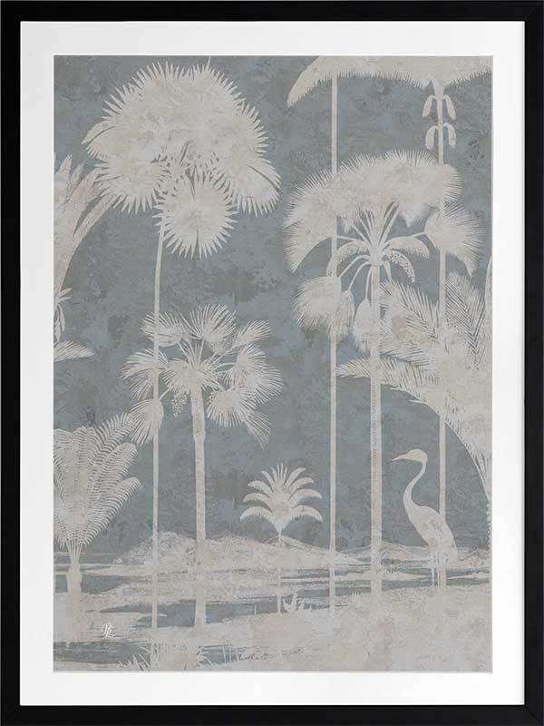 Shadow Palms Blue II Framed Art Print