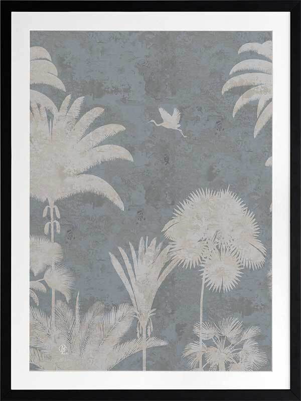 Shadow Palms Blue III Framed Art Print