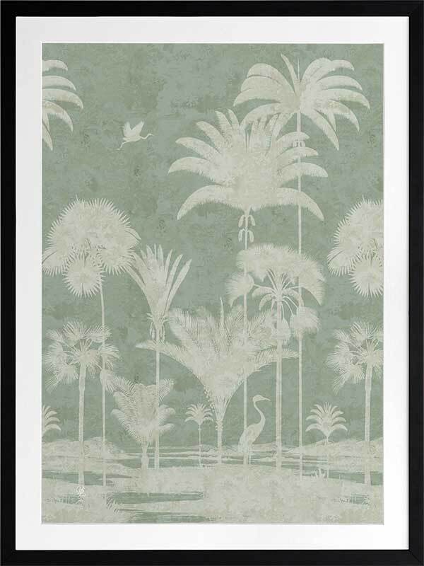 Shadow Palms Mint I Framed Art Print