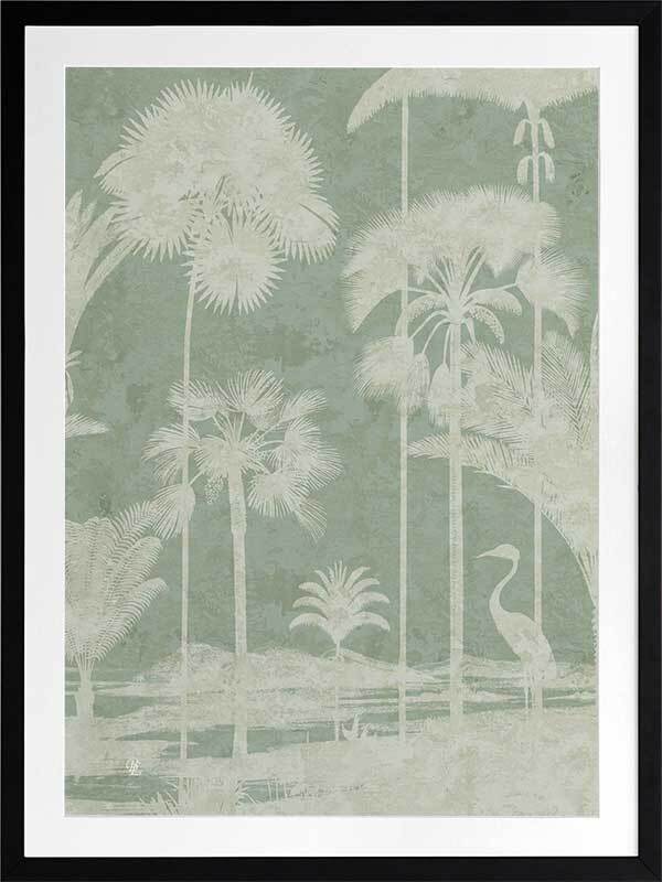 Shadow Palms Mint II Framed Art Print