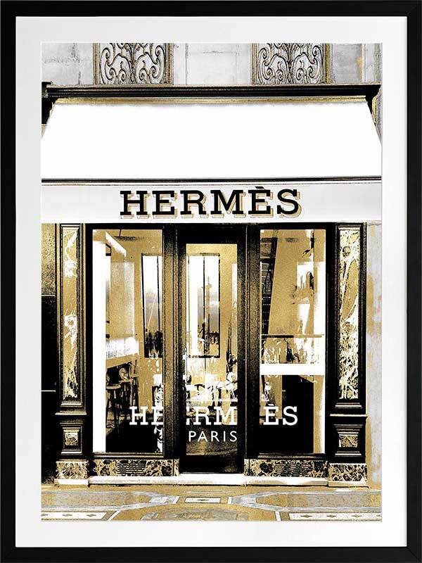 Hermes in Gold Framed Art Print