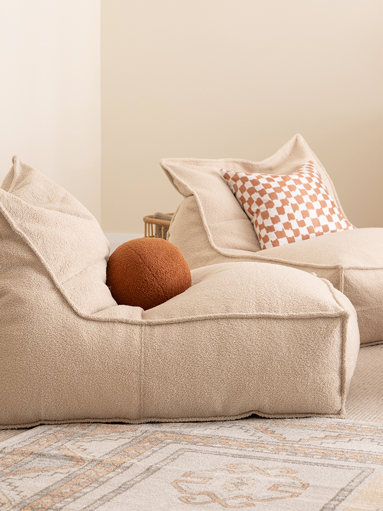 Natural Clay Boucle Ball Cushion