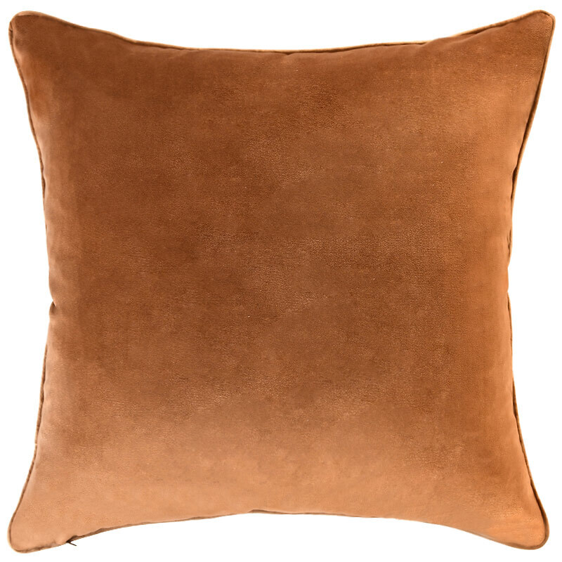 Cognac Brown Boucle Cushion - 60x60cm
