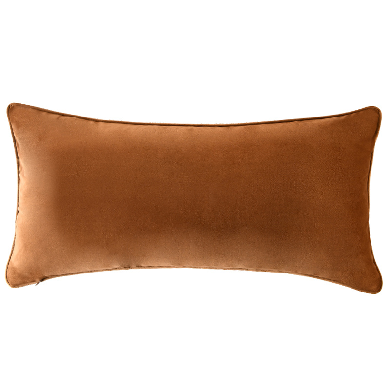 Cognac Brown Boucle Cushion 80x40cm
