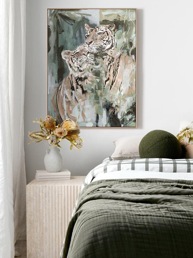 So This Is Love Muted Green Canvas Art Print
