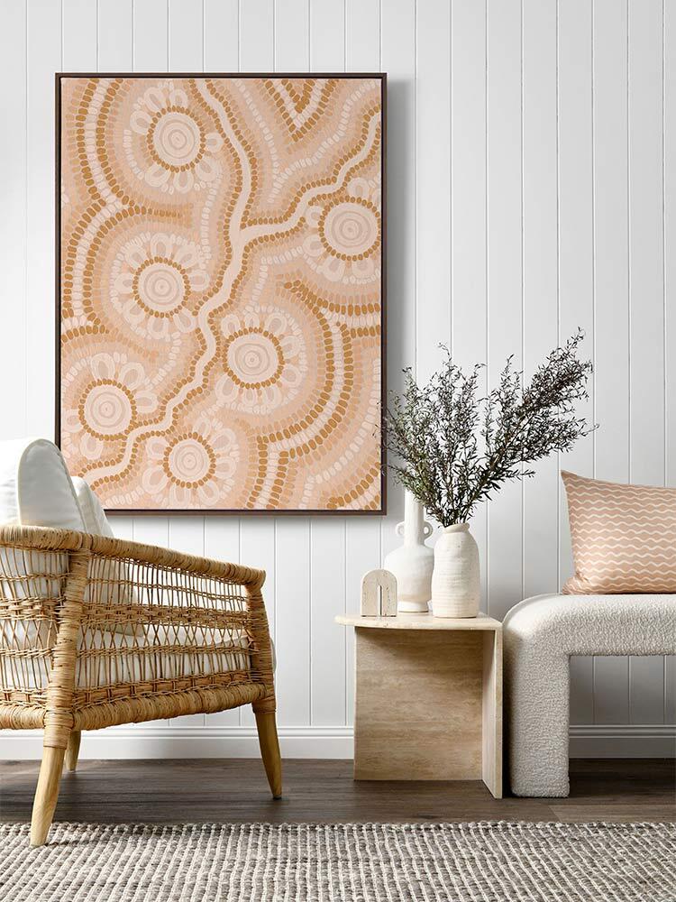 Connection to the River Neutral Canvas Art Print