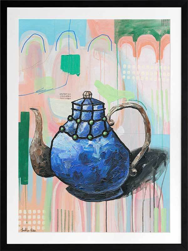 I Don't Even Drink Tea Blue Framed Art Print