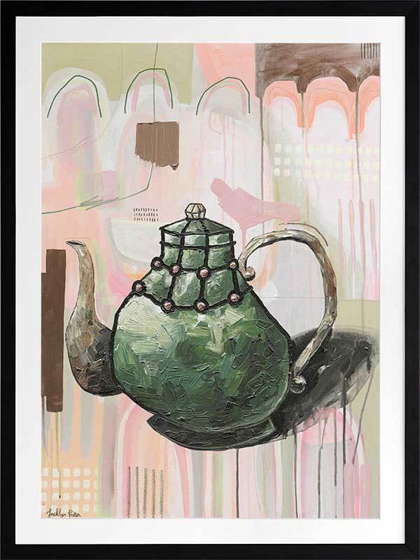 I Don't Even Drink Tea Green Framed Art Print