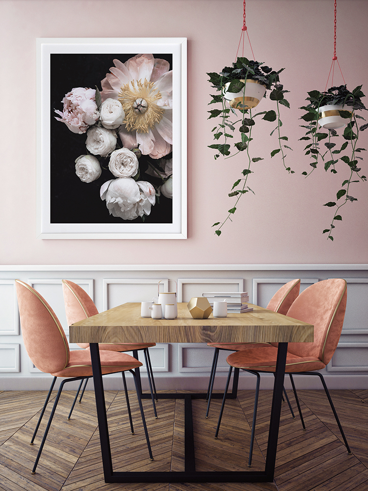 Peonies and Roses Poster