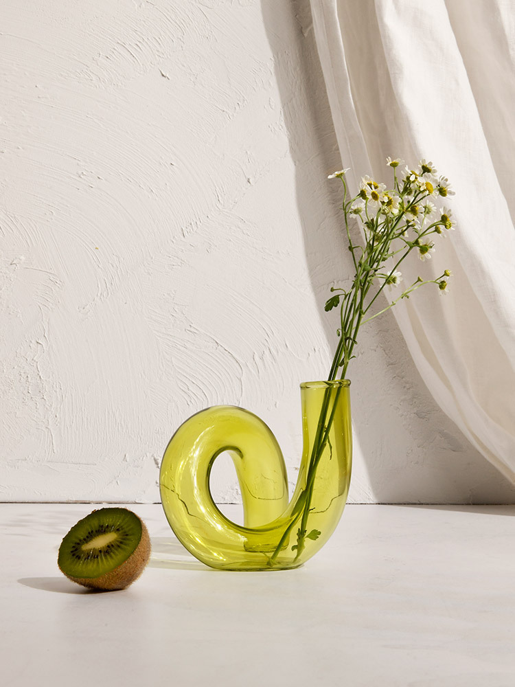 Wander Green Glass Vase Duo
