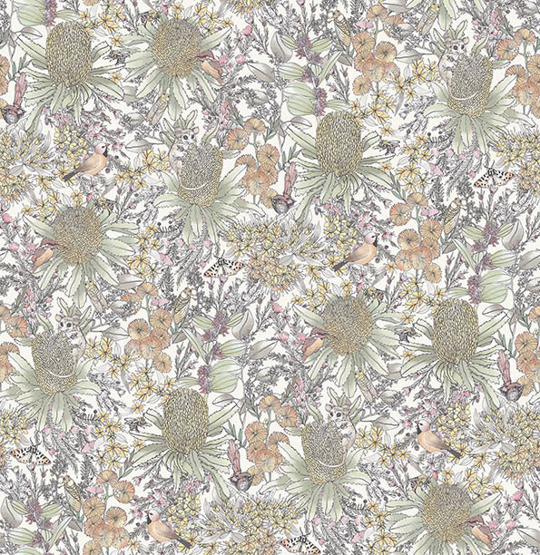 Banksia and Myrtle Wallpaper