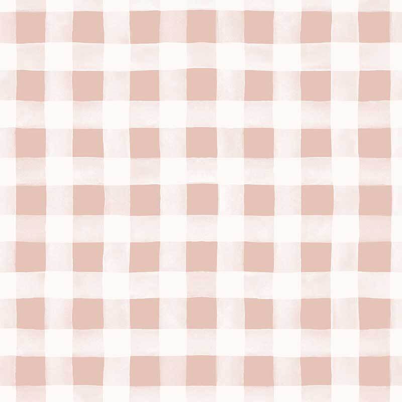 Gingham with White Stripes Wallpaper