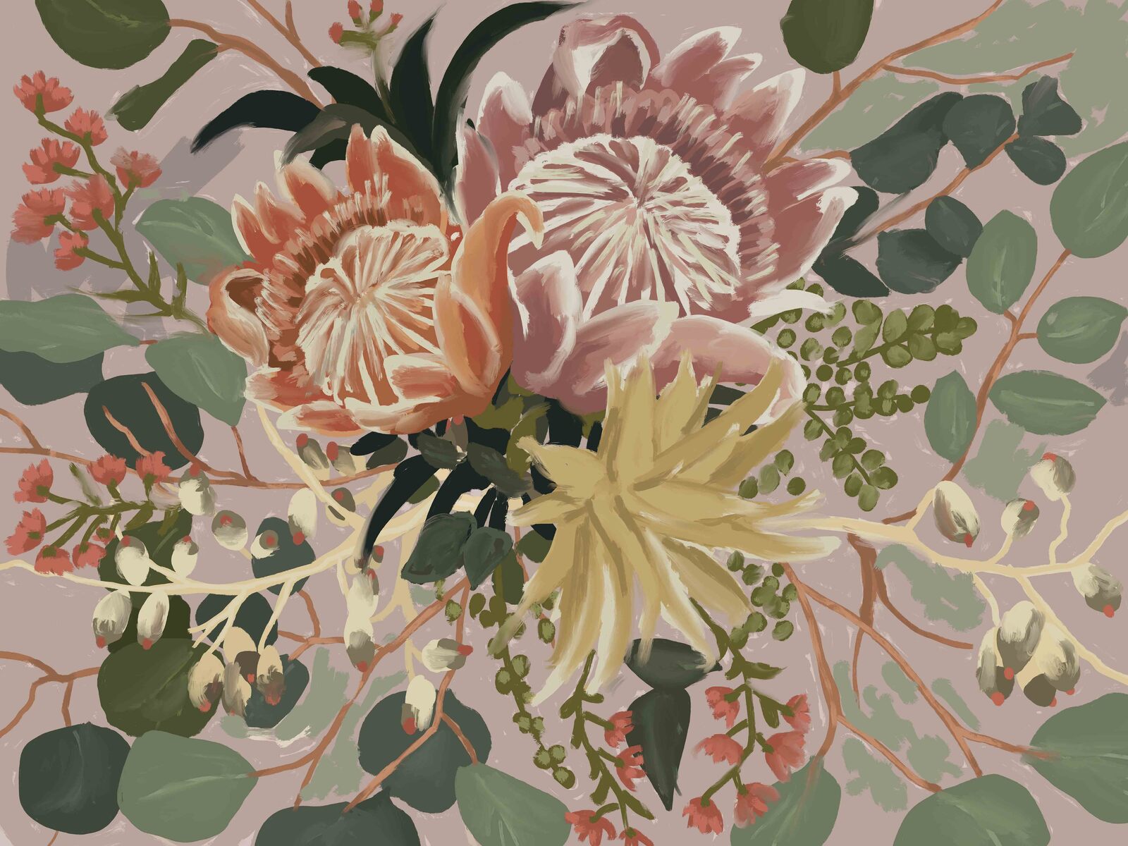 Floral Blush I Wallpaper