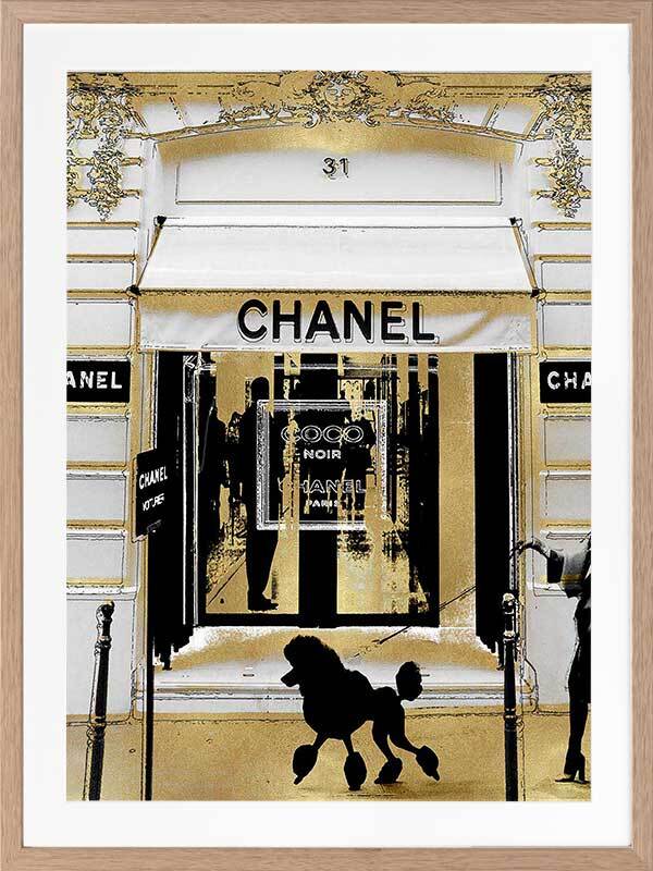 Chanel in Gold - Buy Fashion Themed Framed Art by Urban Road