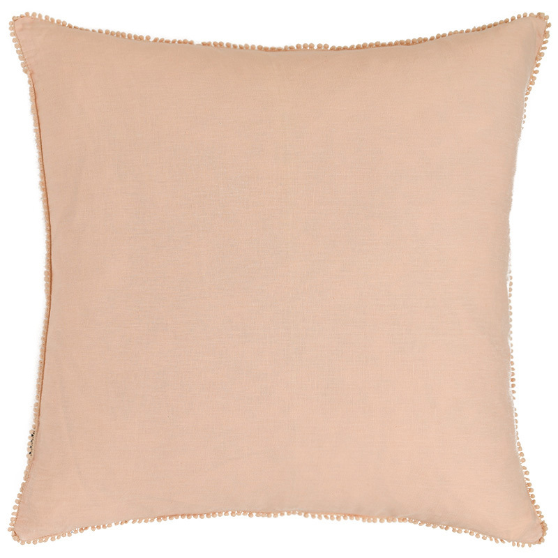 Blush Pink Oversize Square Linen Cushion - 60x60cm