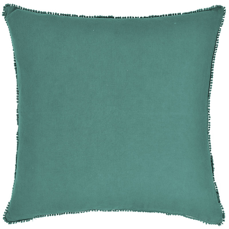 Teal Ocean Oversize Square Linen Cushion - 60x60cm