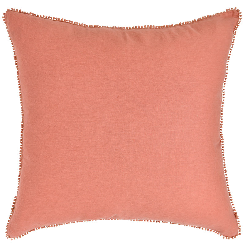 Rose Pink Oversize Square Linen Cushion - 60x60cm