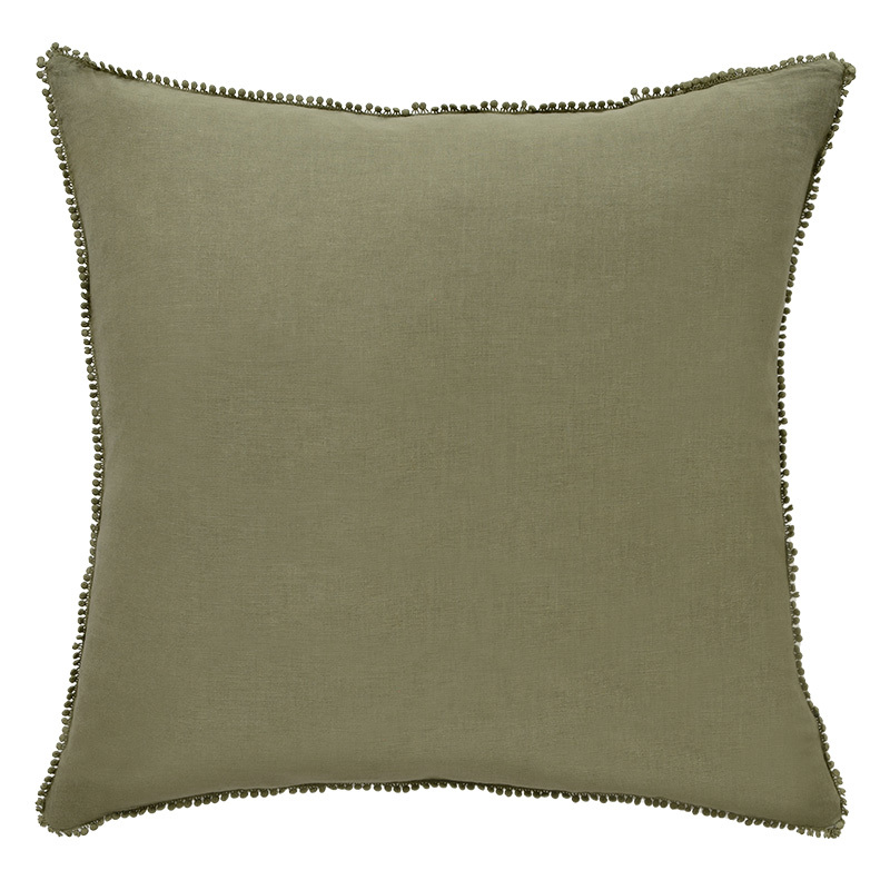 Khaki Oversize Linen Cushion - 60x60cm