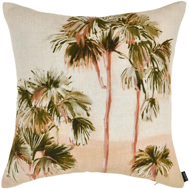 Tropical Sunset Square Linen Cushion - 50x50cm