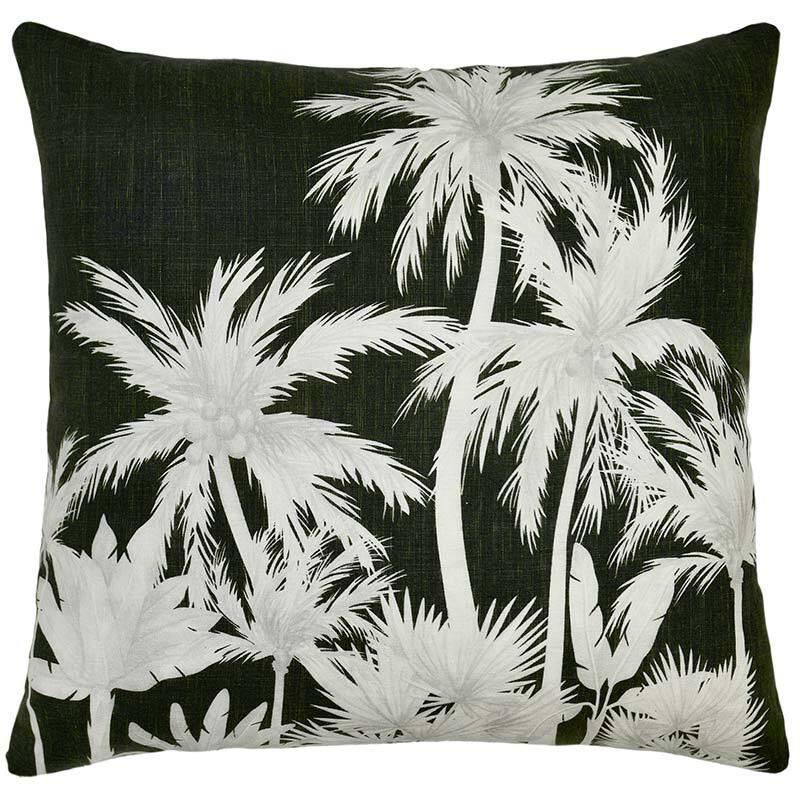 Wild Tropics Olive Linen Cushion - 50x50cm