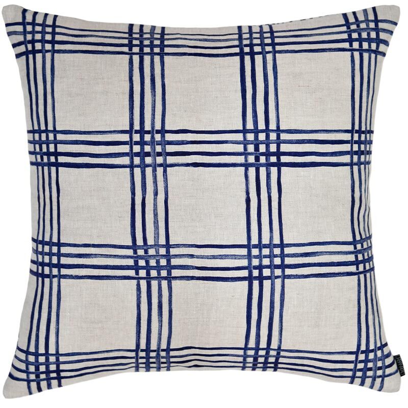 Sky Blue Picnic Linen Cushion - 50x50cm