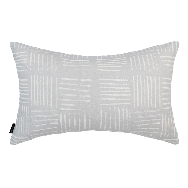Leafy Lines Lumbar Linen Cushion - 50X30cm