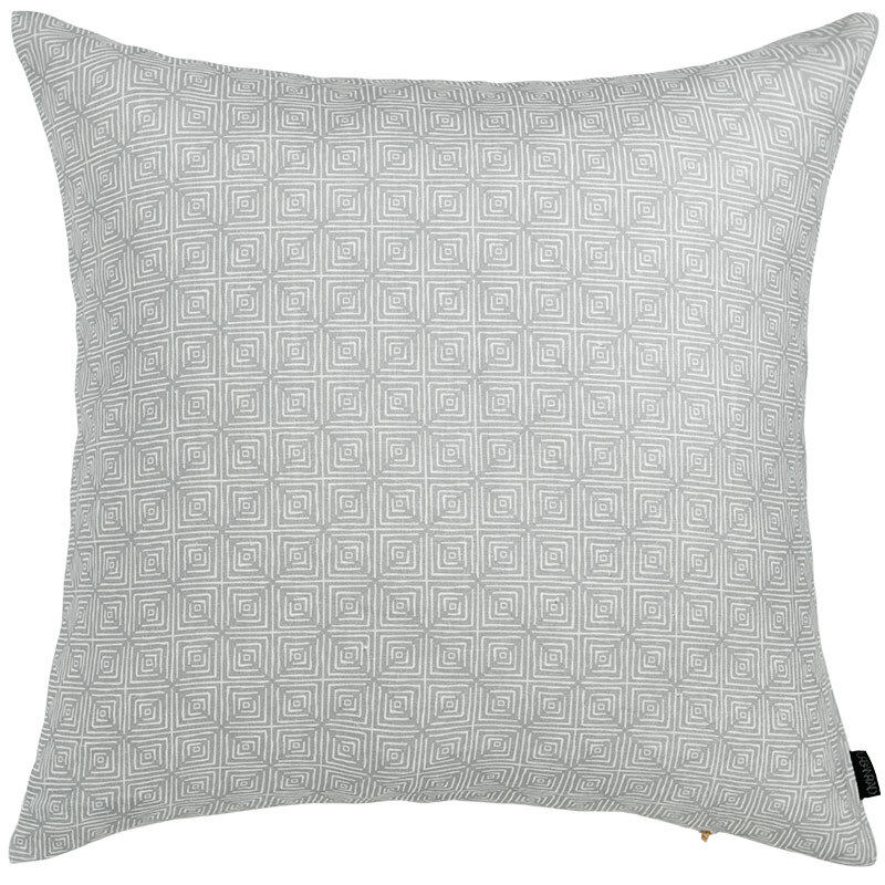 Dusty Blue Kaleidoscope Square Linen Cushion - 50x50cm