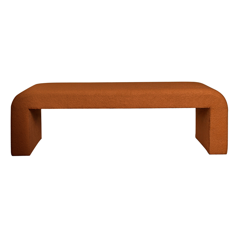 Felix Bench Seat - Boucle Curl - Natural Clay