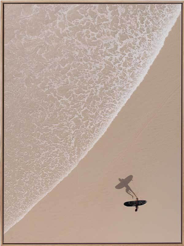 Solitary Surfer - Oak Box Frame Canvas - 90x120 - Portrait
