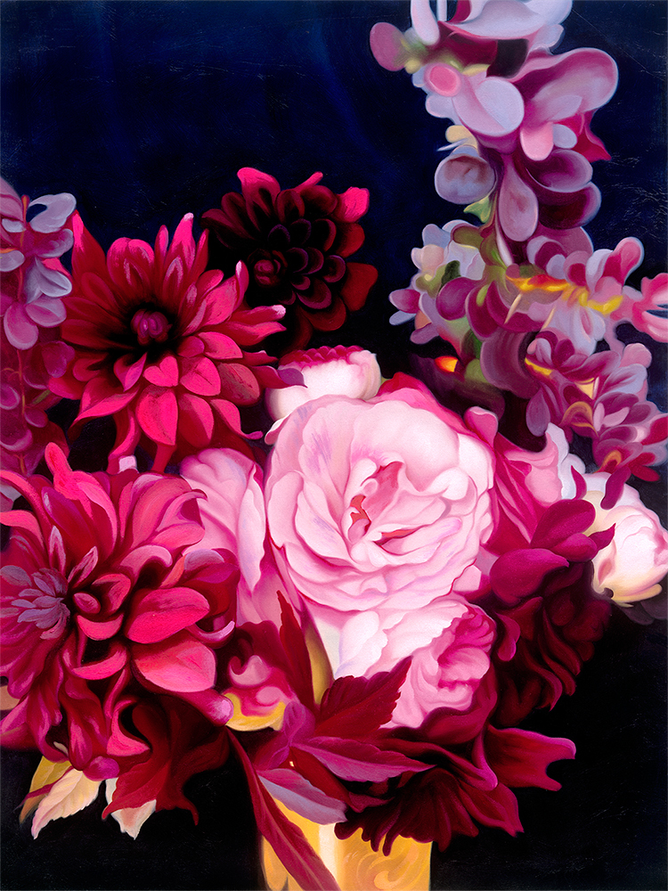 Midnight Blooms Canvas Art Print