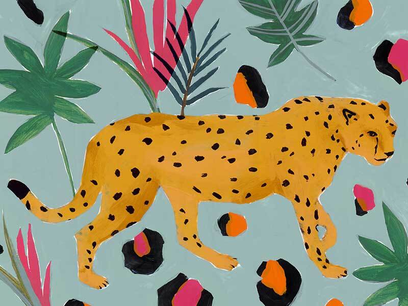 Walking Cheetah Canvas Art Print