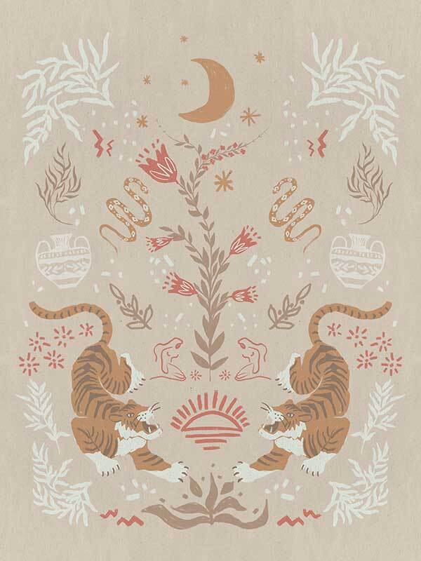 Tapestry Tigress Canvas Art Print