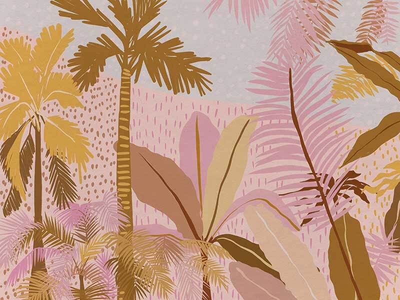 Pink Palms Canvas Art Print