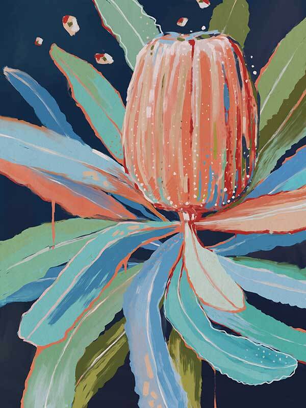 Coral Banksia Canvas Art Print