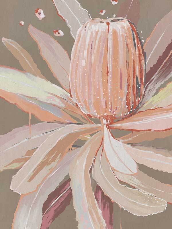 Peach Banksia Canvas Art Print
