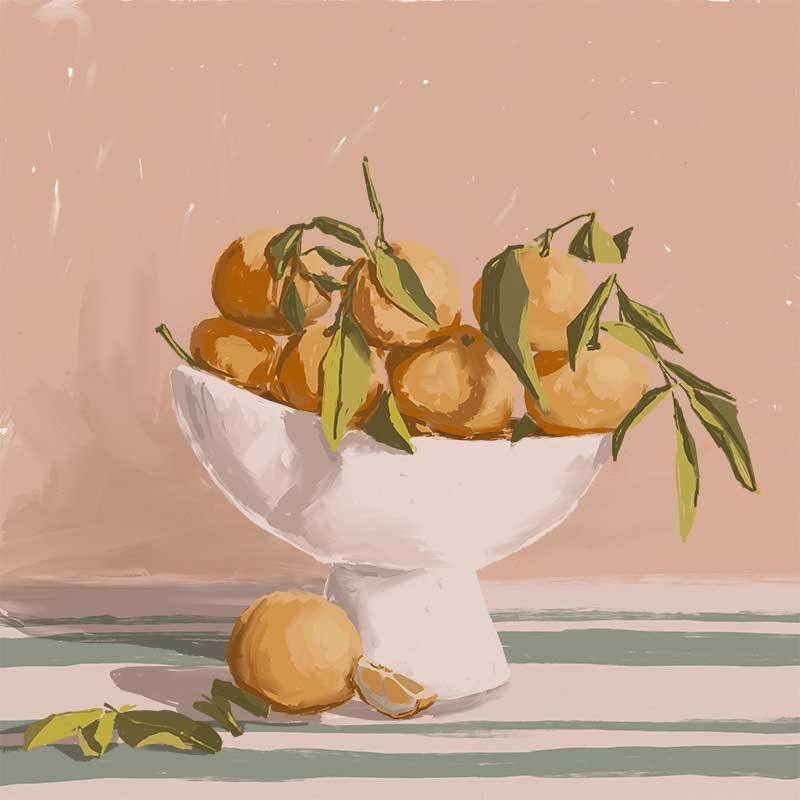 Bowl of Oranges Canvas Art Print