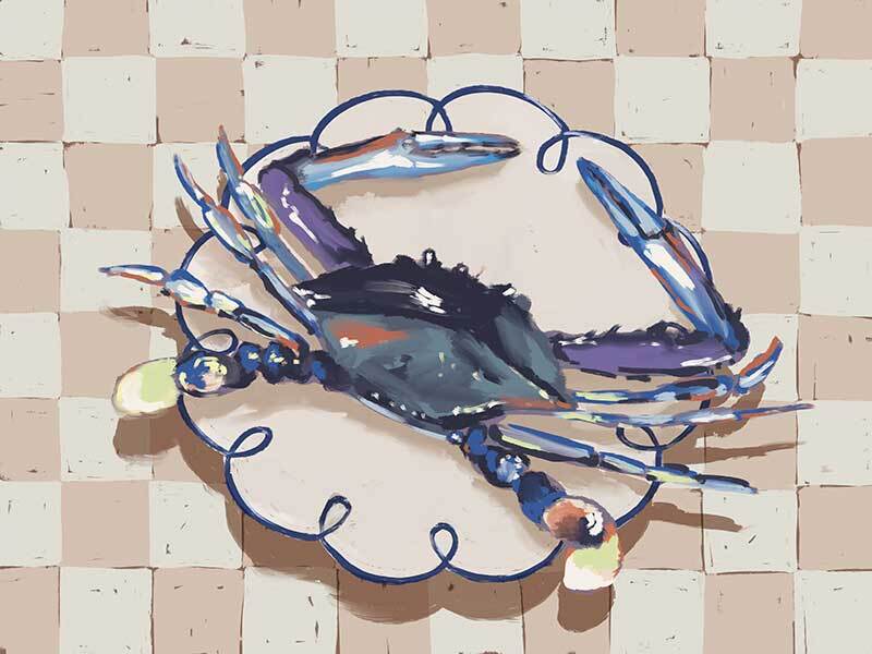 Late Lunch Blue Canvas Art Print